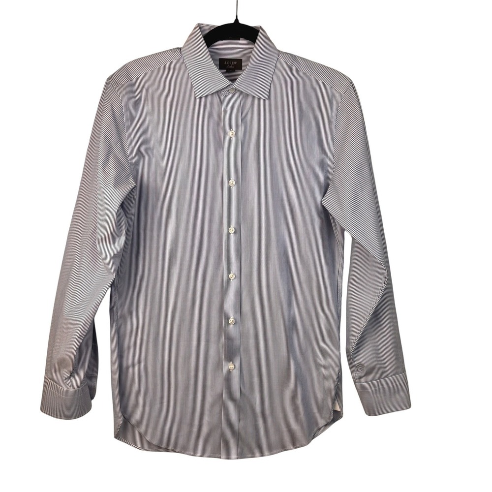 J.Crew Ludlow Dress Shirt 14.5/32‎ Blue White Striped Long Sleeve Button Down